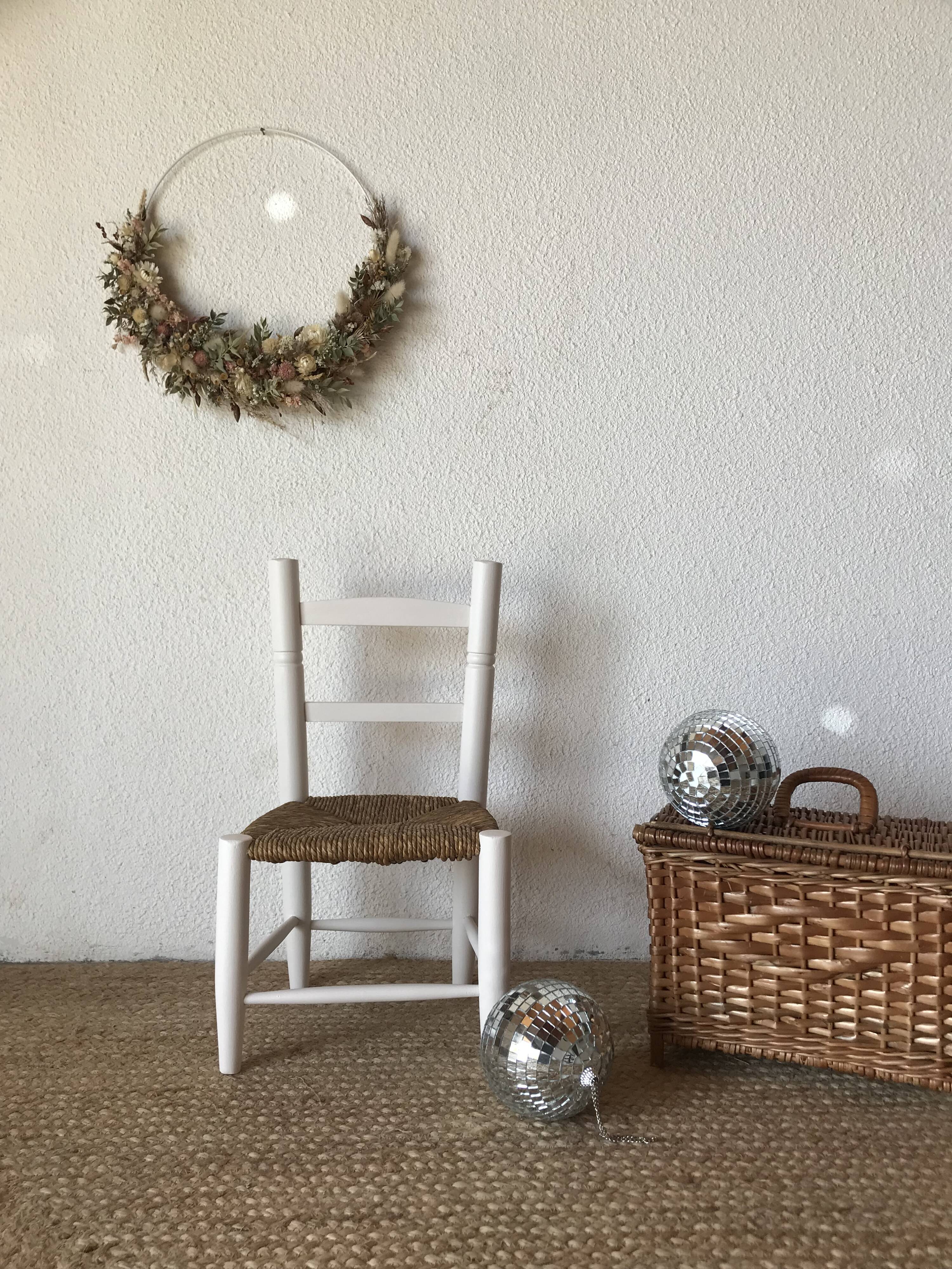 Small 50s straw chair revamped