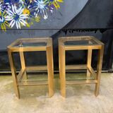 Pair of gilded brass end tables