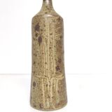 Bottle vase in sandstone pyrite floral decoration signed