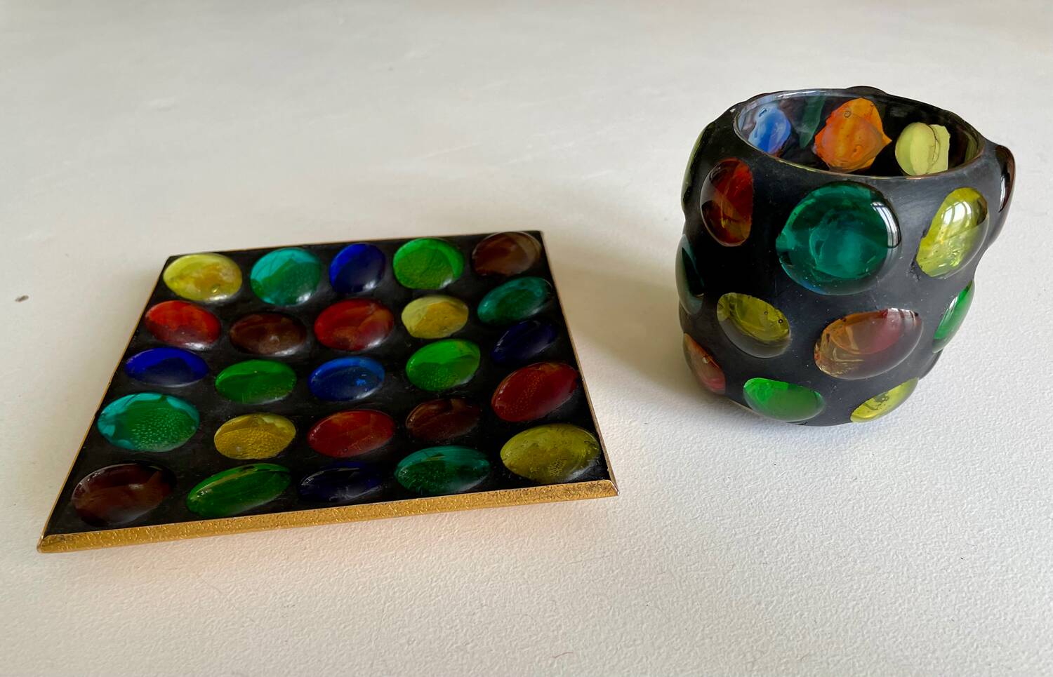 Empty pocket and tealight holder from the 70s