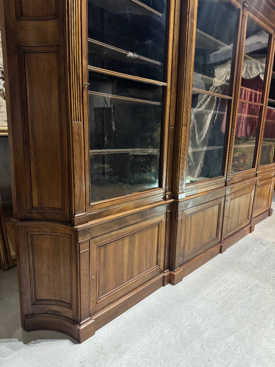Louis XVI style library from the late 18th century in walnut.