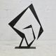 Steel sculpture, black, 1970s.