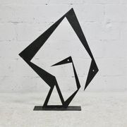 Steel sculpture, black, 1970s.