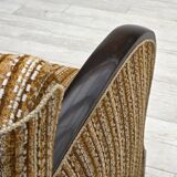 1960s, Danish 3-seater sofa, original, brown furniture wool, beech wood.