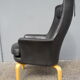 Scandinavian Pilot armchair by Arne Norell in black leather.