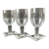 Set of 3 Art Deco crystal stemmed glasses - Bevelled rectangular base from the 1930s.