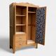 Parisian art deco hotel wardrobe in solid raw oak 1930