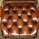 Fauteuil Chesterfield ancien restauré William IV en cuir