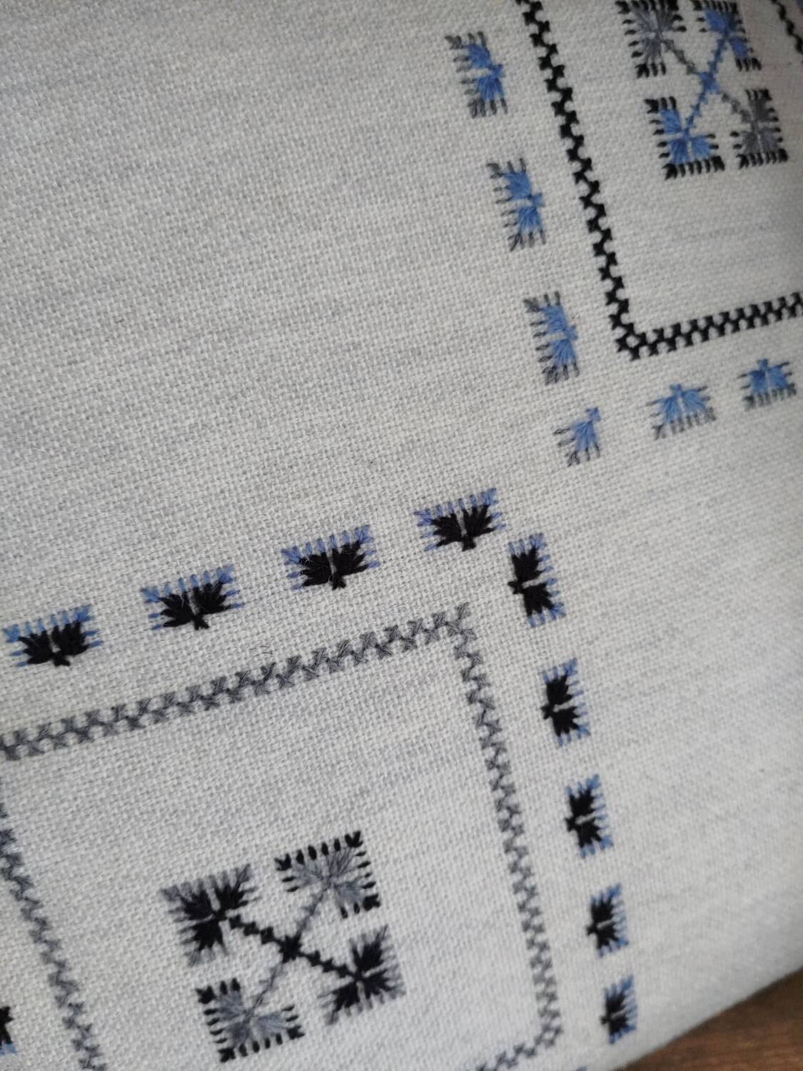 Pair of gray Berber Kerkennah cushions