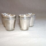 6 glasses minerve solid silver liqueur