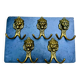 5 lion coat hooks in solid brass Art Nouveau
