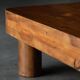 Brutalist pine low coffee table, France, 1960s