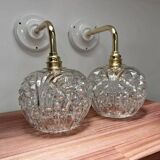 Pair of vintage globe wall lights