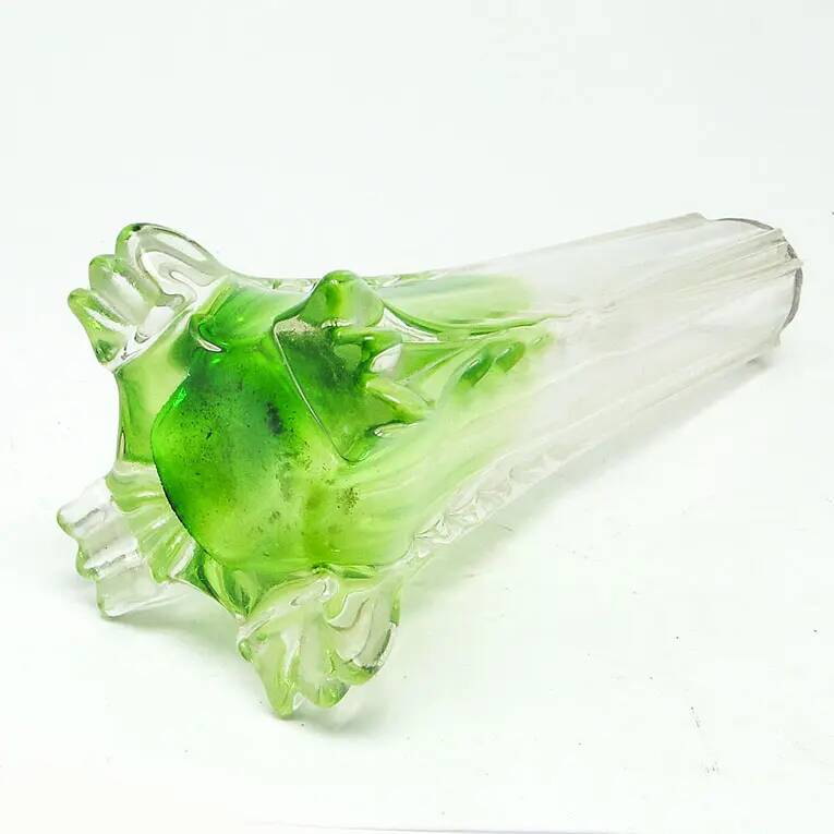 Art Nouveau vase, green glass, silver mount, United Kingdom, early 20th century