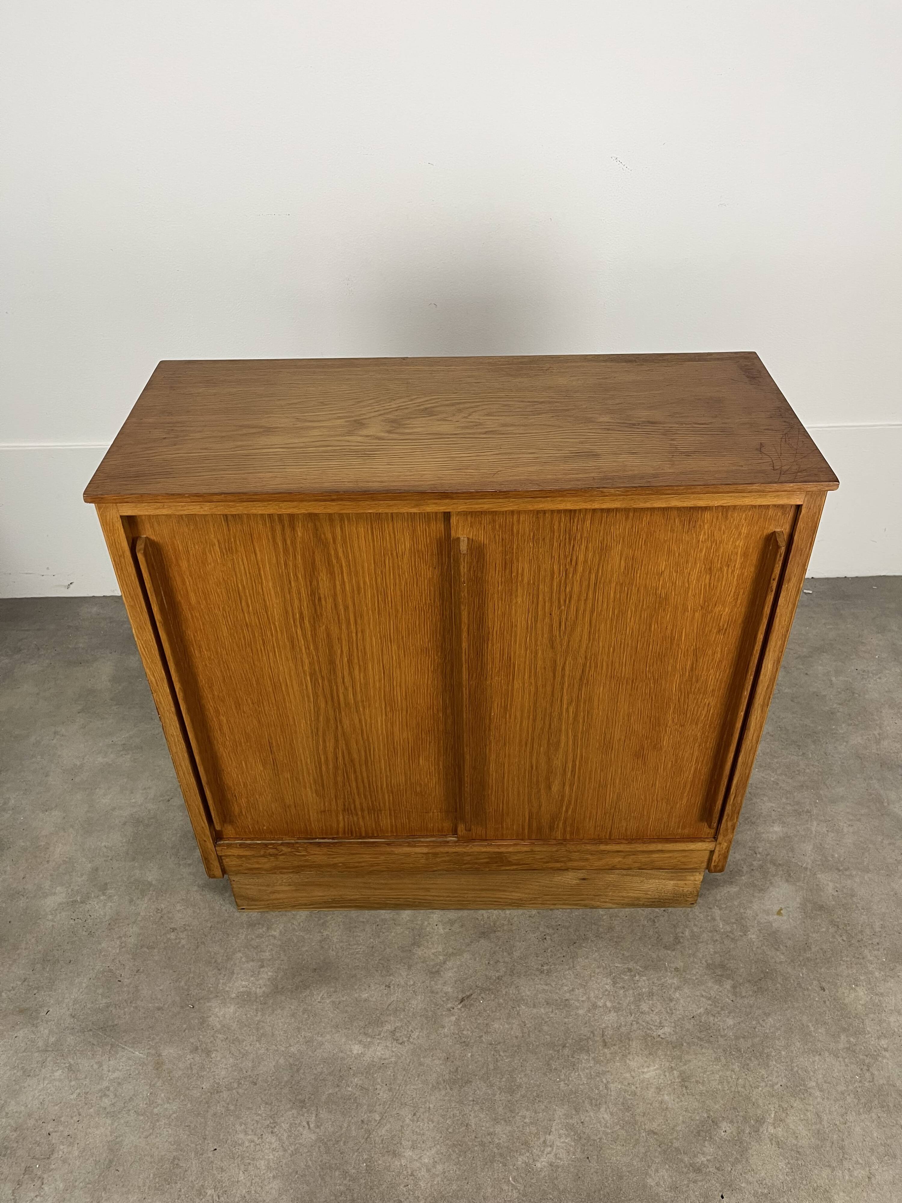 50s sliding door sideboard, wood, vintage