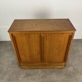 50s sliding door sideboard, wood, vintage