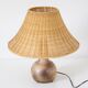 Table lamp – Vintage 60s ceramic and rattan shade