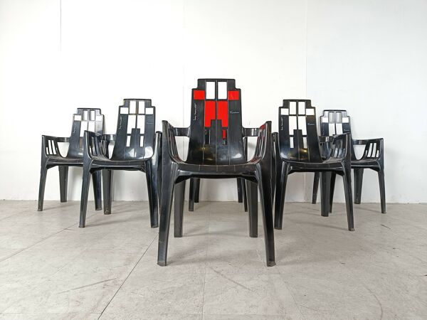Chaises Boston par Pierre Paulin pour Henry Massonnet, 1988, Set de 6
