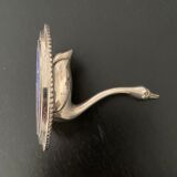 1 Baguier shape Swan shape in silver colored metal