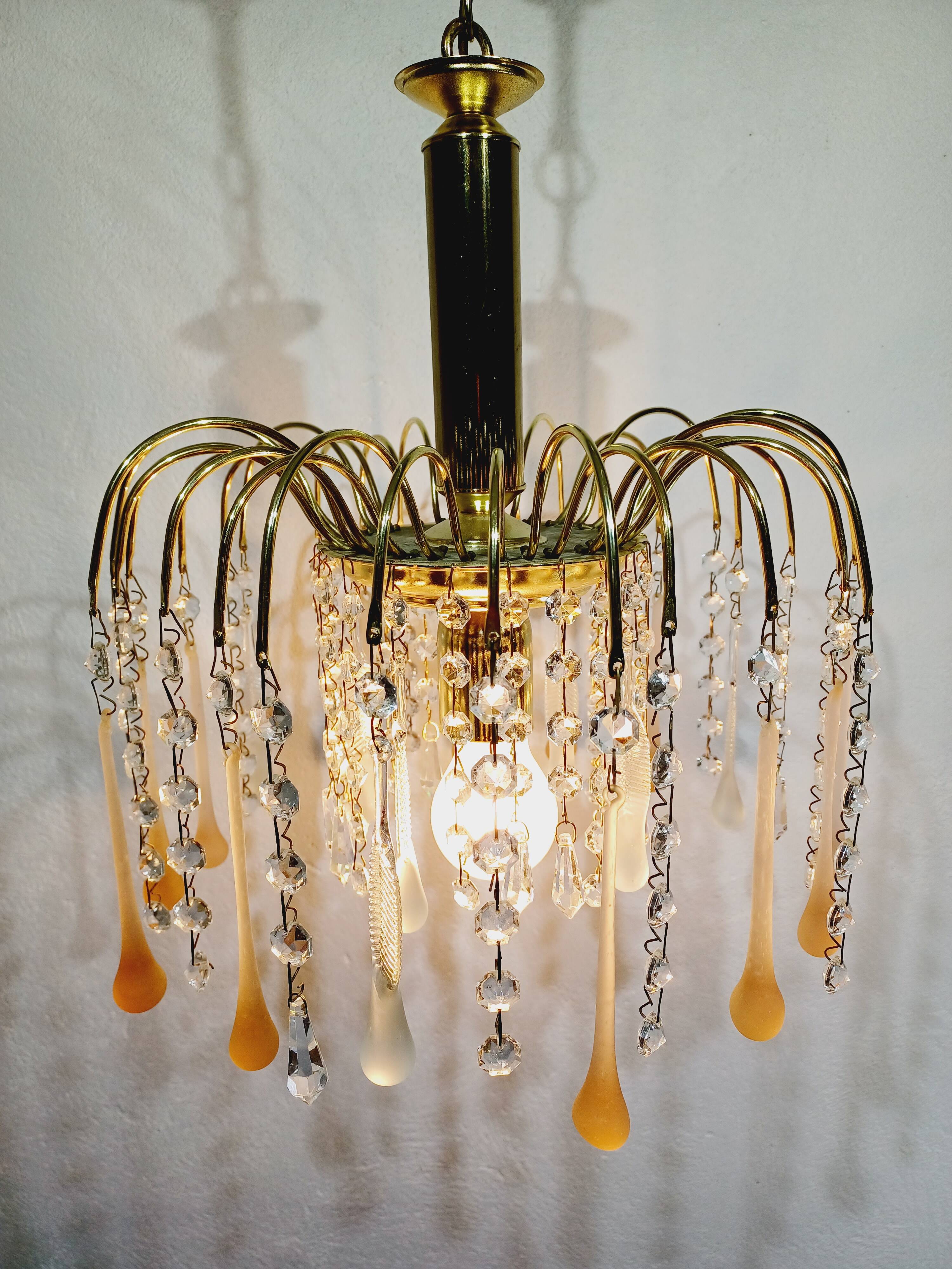 murano and crystal drops chandelier