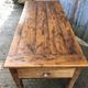 Antique Rustic Solid Cherry Farmhouse Table with 3 Drawers and 1 Pull Out