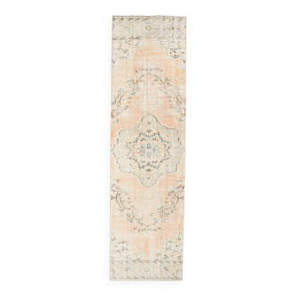 Tapis de couloir vintage orange pêche 3x10 83x296 cm SK 24799