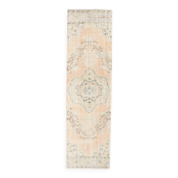 Tapis de couloir vintage orange pêche 3x10 83x296 cm SK 24799