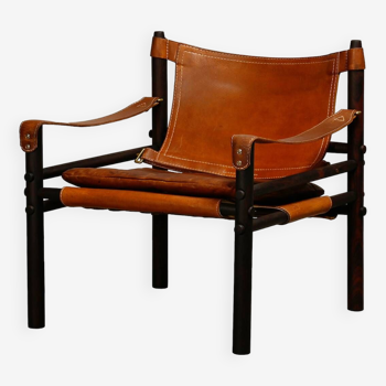 Arne Norell Sirocco Safari Lounge Chair Rosewood and Leather