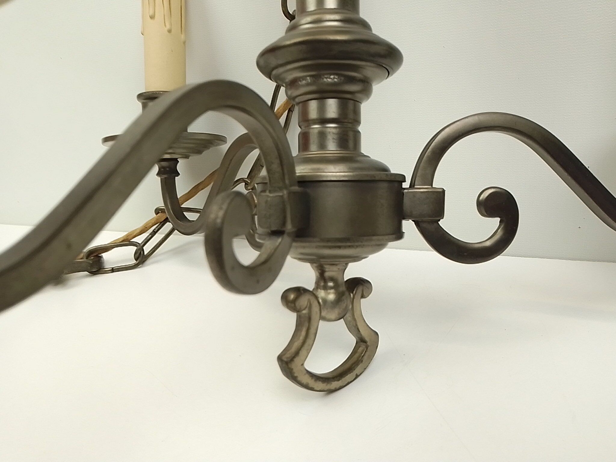 Chandelier 3 branches in brass tin color