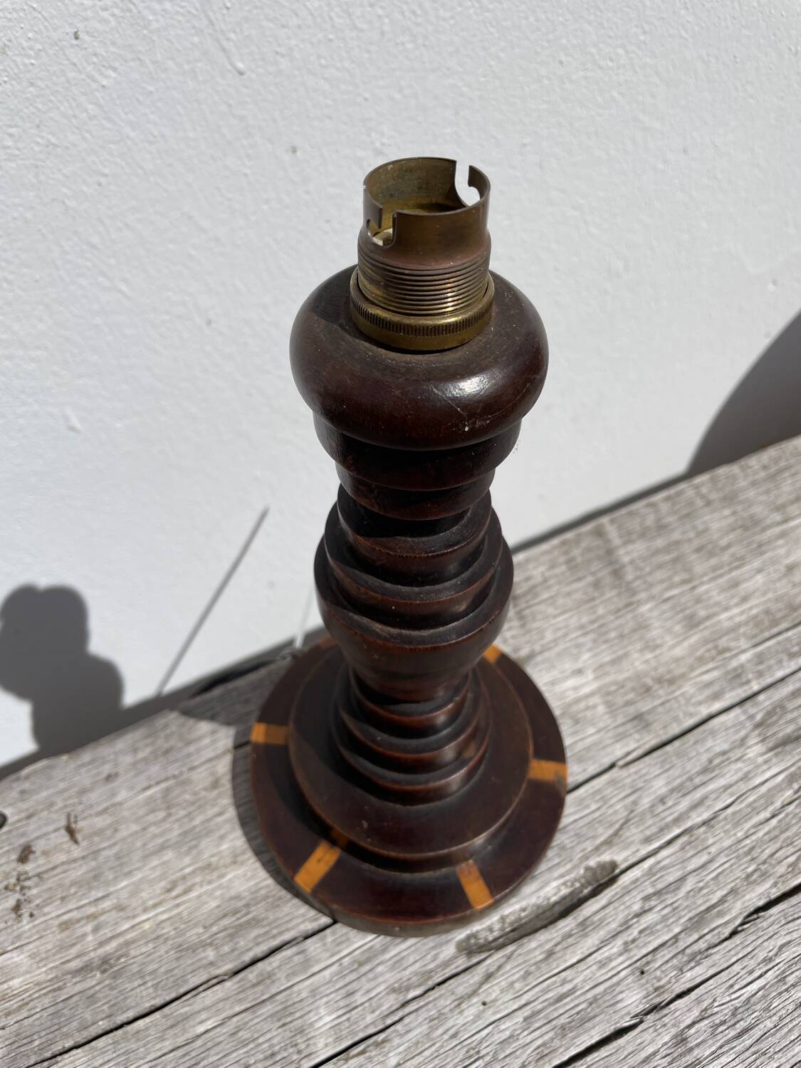 Art Deco Turned Wood Lamp Base