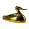stylized duck in vintage brass