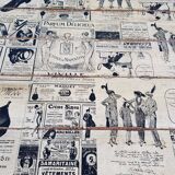 Teak dining table with illustrated top