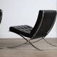 Pair of Barcelona chairs by Ludwig Mies van der Rohe for Knoll, 1960s.