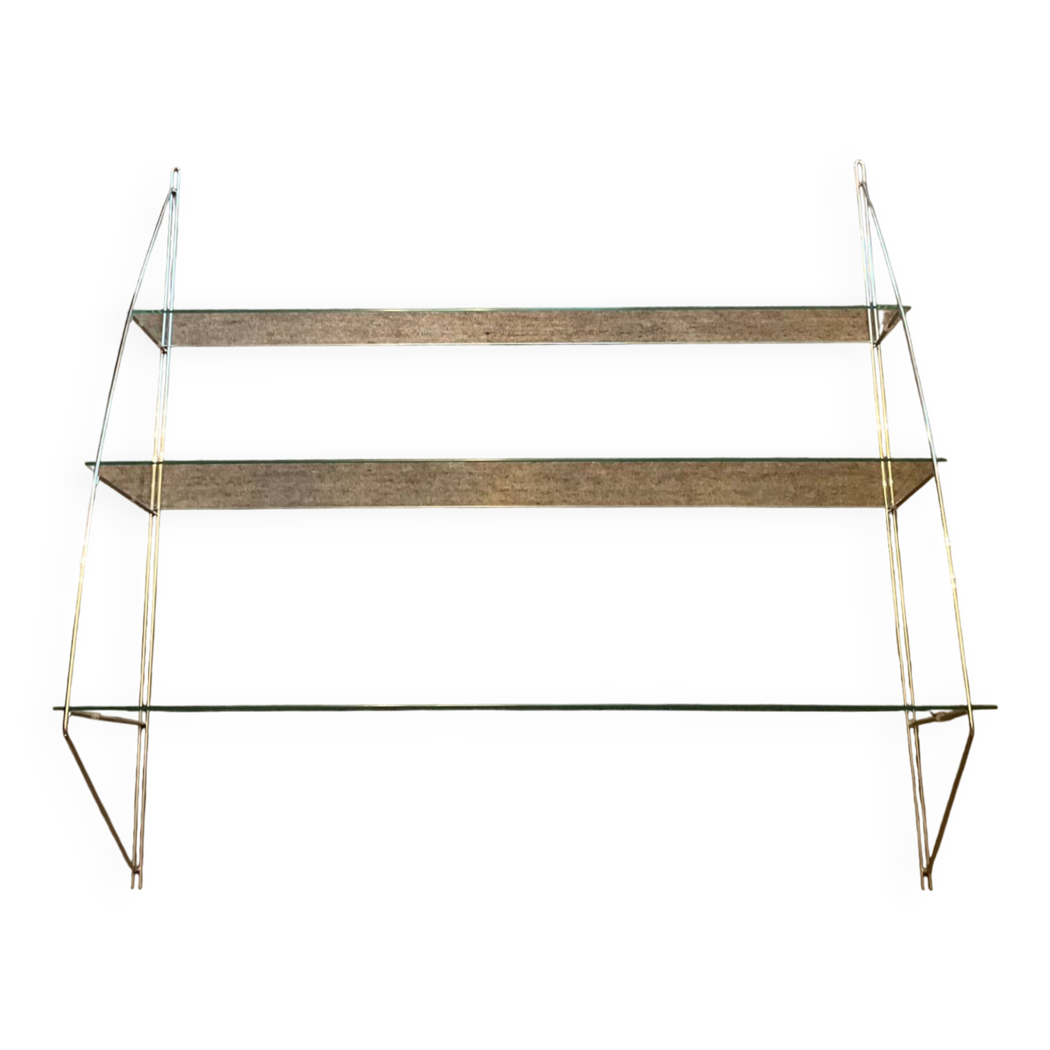 Étagère design demi lune en métal chromé et verre