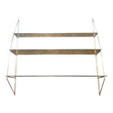 Half-moon design shelf in chromed metal and glass