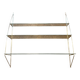 Half-moon design shelf in chromed metal and glass
