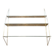 Étagère design demi lune en métal chromé et verre