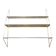 Half-moon design shelf in chromed metal and glass