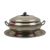 Oval soup bowl with tin top