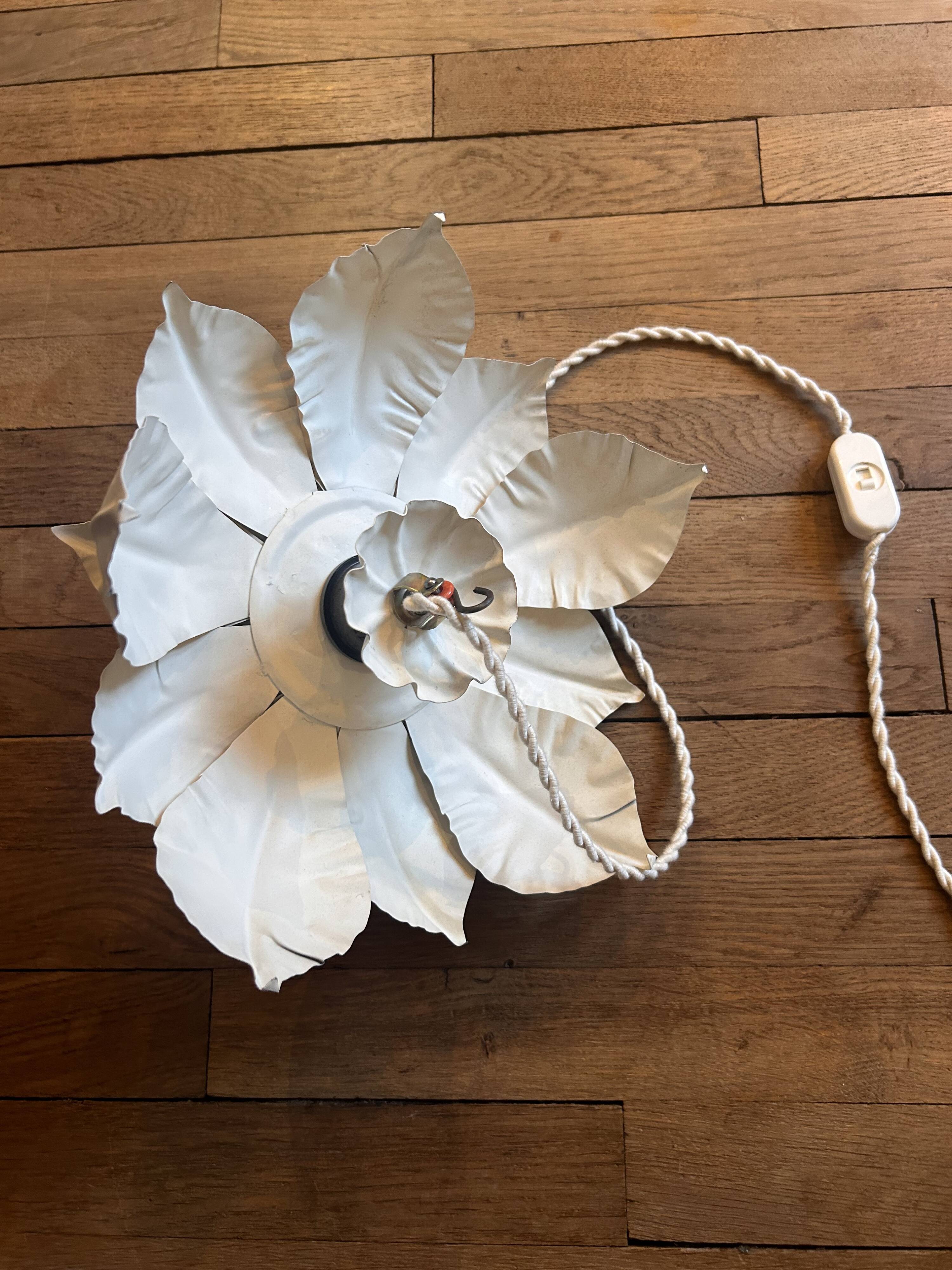 70s metal flower wall light