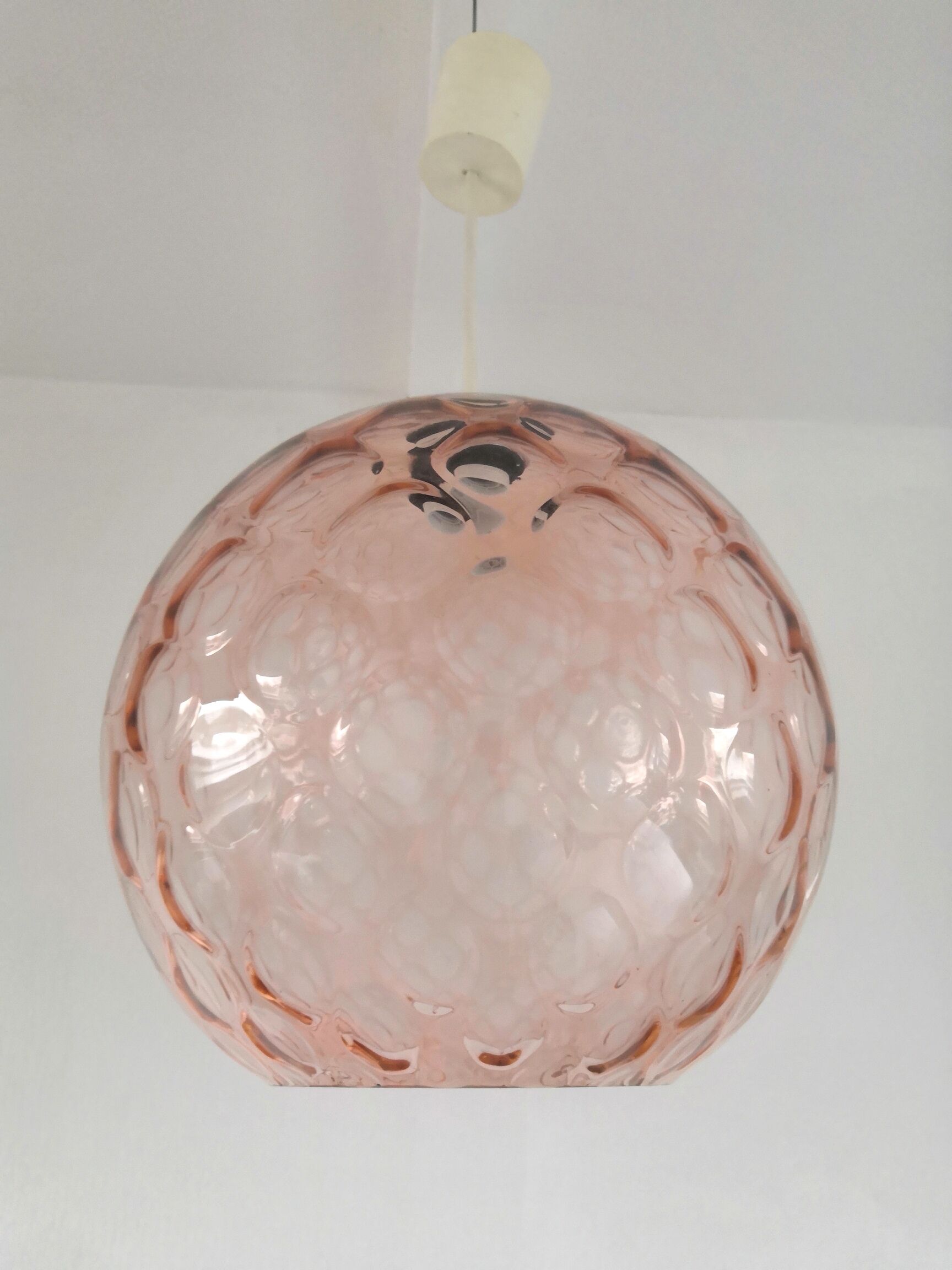 Suspension in bubble glass pink design 70s