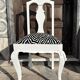 Antique Baroque chair redesigned in Zebra fabric