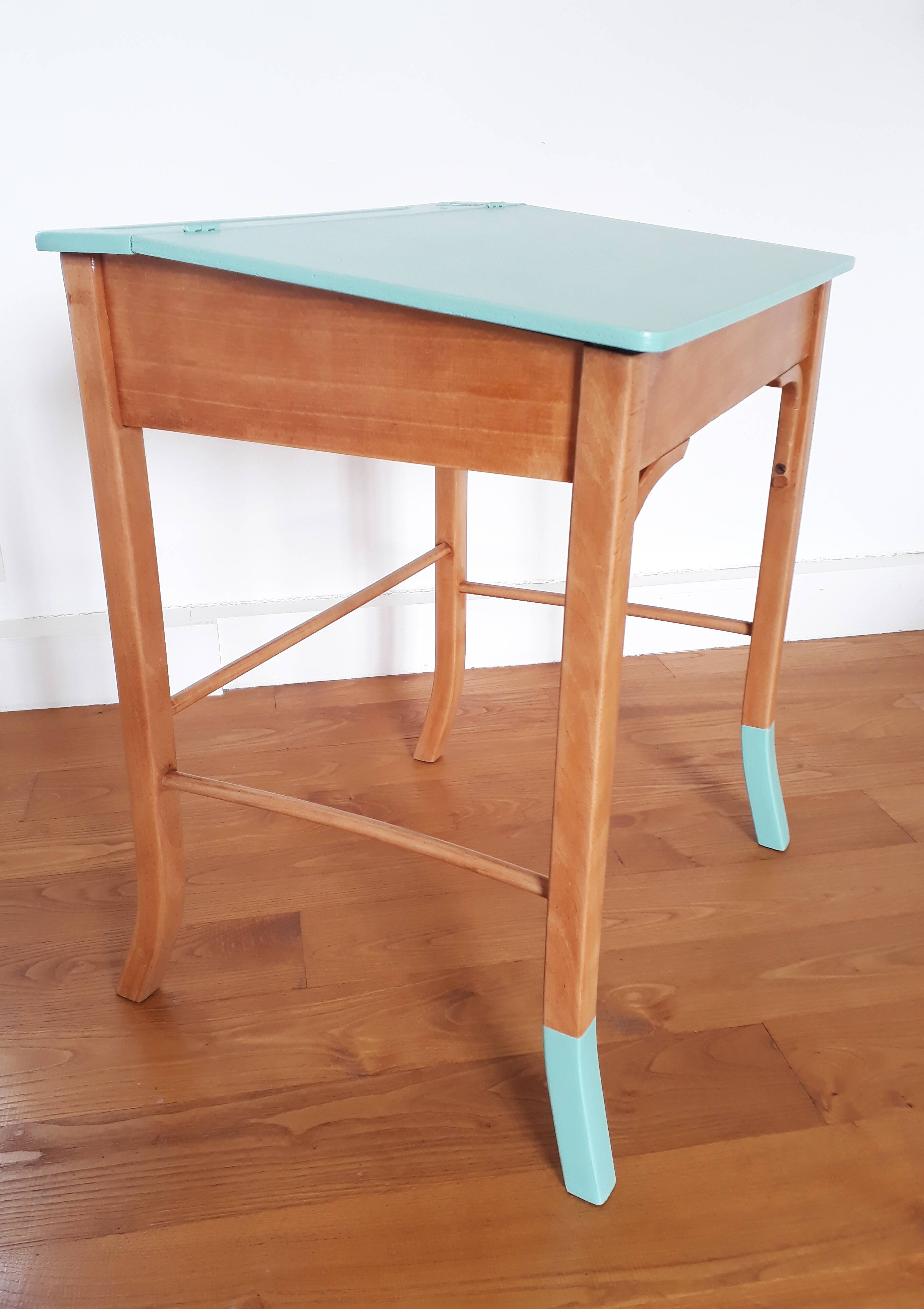 Bureau pupitre enfant Baumann années 50 vert
