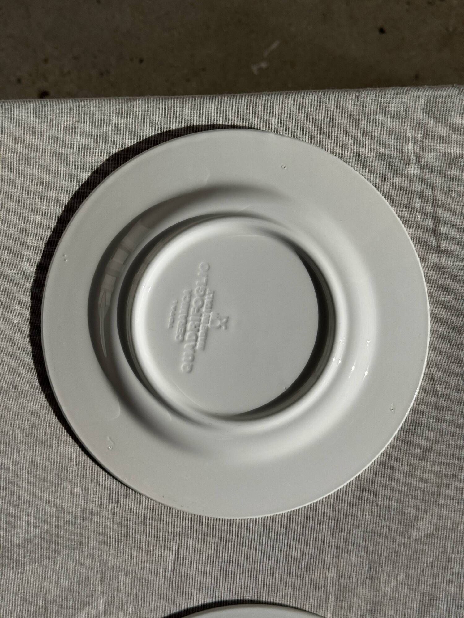 Set of 10 small dessert plates in Italian ceramic Total rim b