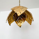 Gilded Italian Hollywood Regency palm leaf chandelier by Hans Kögl