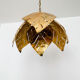 Lustre en feuille de palmier hollywood régence italienne dorée par Hans Kögl