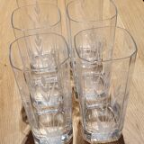 6 crystal glasses engraved ears