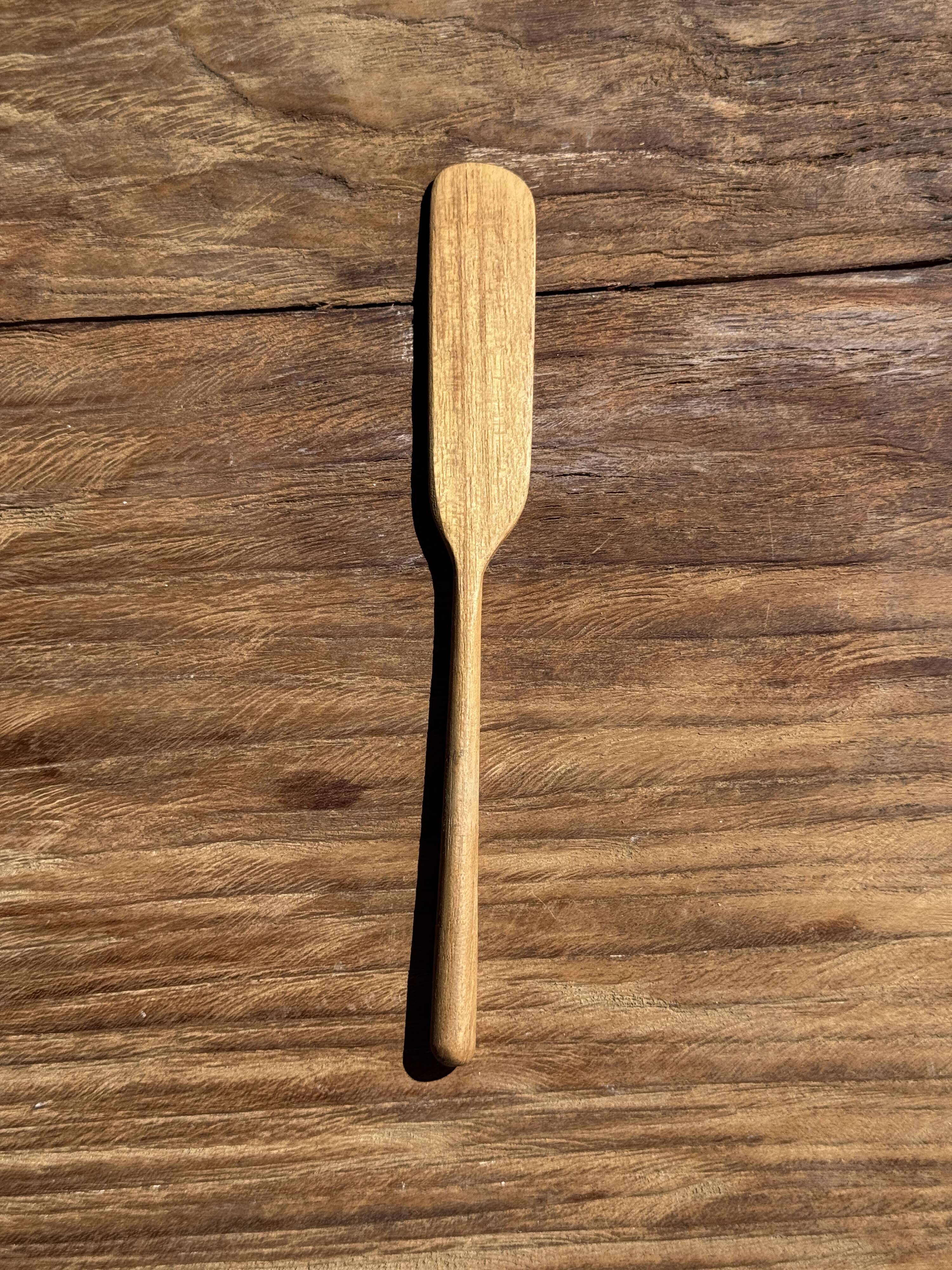 Small spatula, teak spreading knife, Indonesian monoxyle L18 l2.
