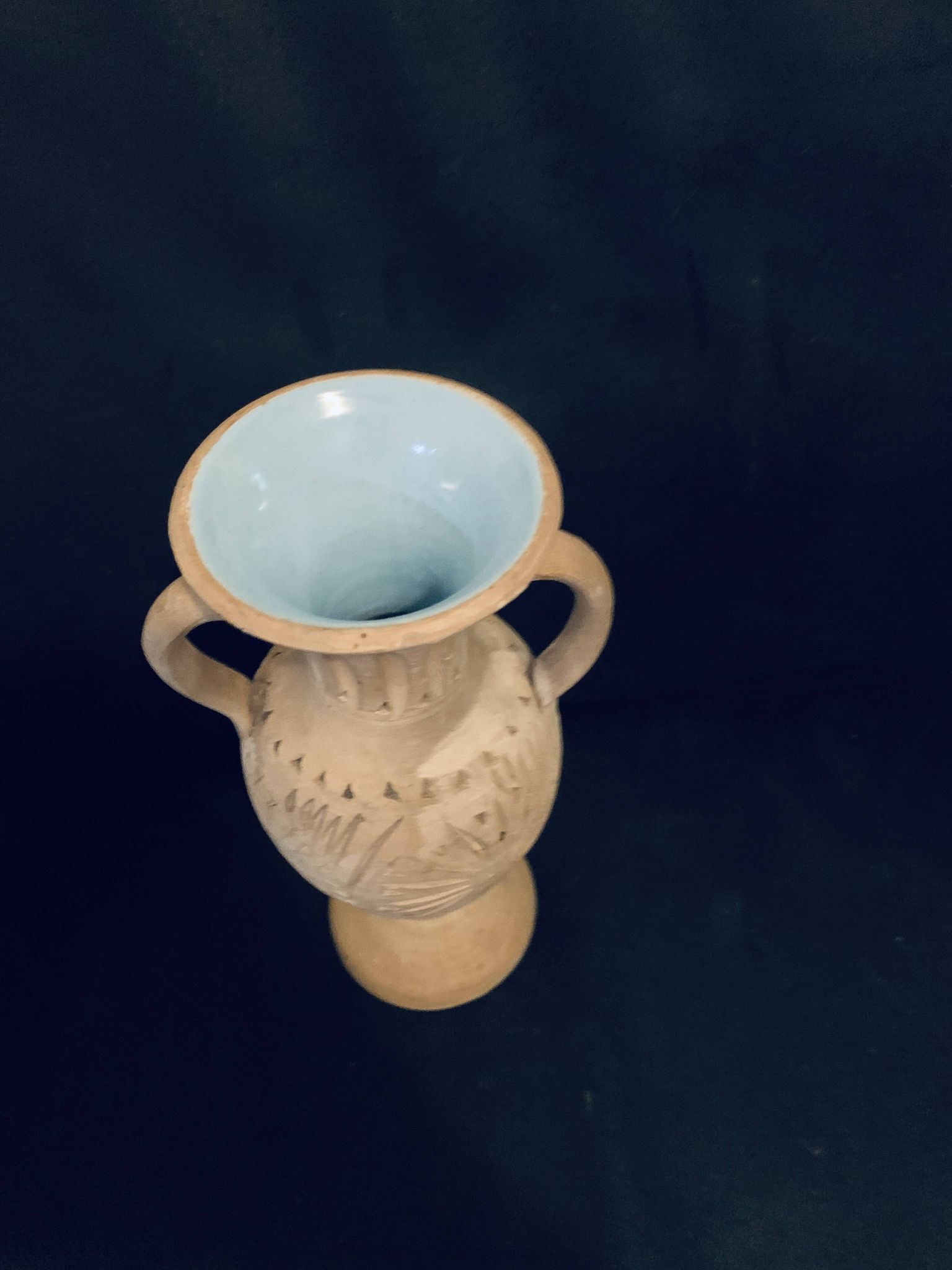 Amphora vase 20cm pottery Tunisia antique style handmade