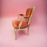 Golden patinated convertible armchair
